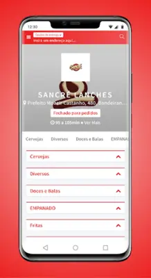 Sancré Lanches android App screenshot 1